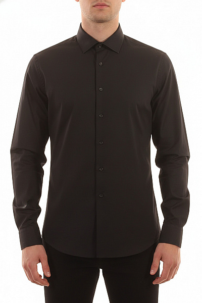 LAWRENCE GREY Pánské černé Košile S Dlouhým Rukávem Elegantní Slim Fit Velikost 43