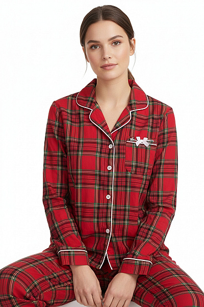 Louis &Louisa Dámské Pyžamo červené Kostkované Vel. XL
