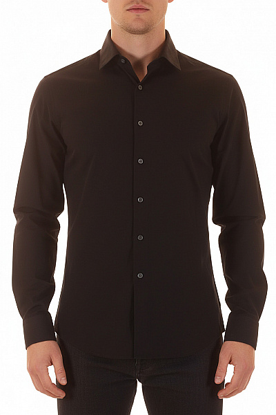 Calvin Klein Pánská Bavlněná Košile černá Dlouhý Rukáv Elegantní Slim Fit Velikost 41