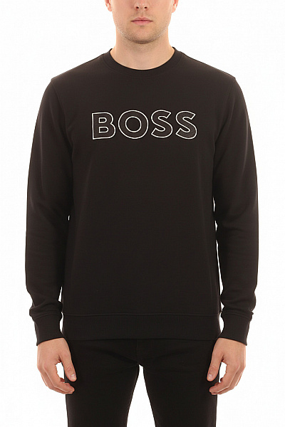 Hugo Boss Bavlněná černá Mikina Přes Hlavu S Potiskem Streetwear Vel. L
