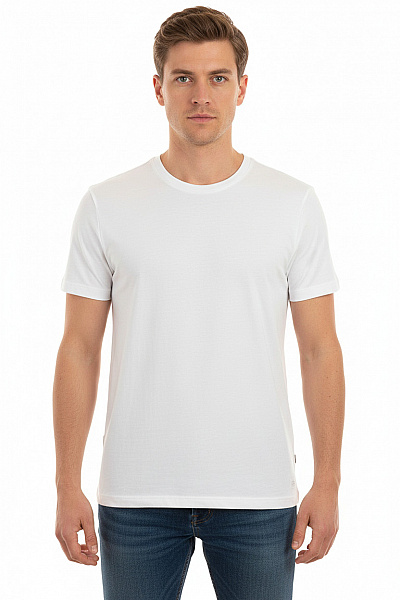 JACK & JONES Pánské Tričko Bílé Basic S Krátkým Rukávem A Kulatým Výstřihem Velikost L