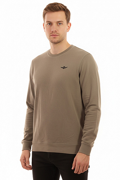 Aeronautica Militare Pánská Bavlněná Mikina Přes Hlavu Jednobarevná S Výšivkou Vel. Xl