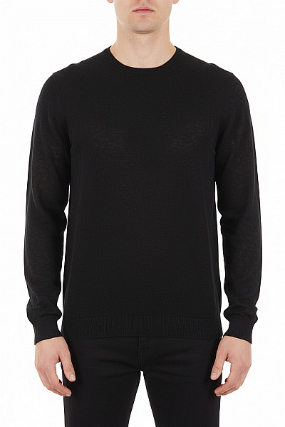 Cavallo Pánský černý Svetr Dlouhý Rukáv Vzorovaný Lehký Přes Hlavu Velikost 50