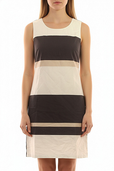 APART Lněné šaty Pouzdrové Krátké Letní Pruhované Svislé Jednoduché Denní Vel. 38