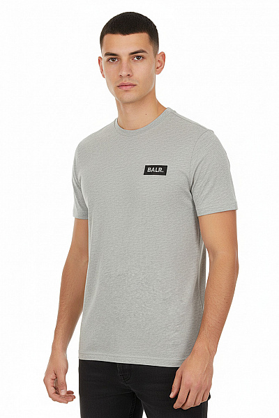 BALR. Bavlněné šedé Tričko S Krátkým Rukávem Basic S Nápisem Vel. S