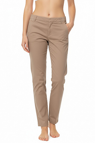 EUROPAN CULTURE Dámské Béžové Plátěné Volnočasové Rovné Chinos S Kapsami Velikost 26
