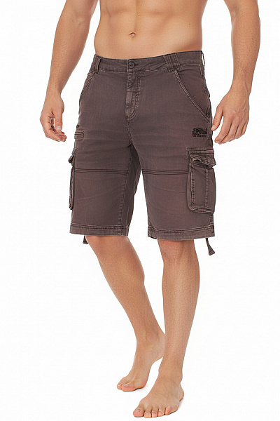 Eight2Nine Pánské Bavlněné Cargo Kraťasy Volnočasové Hnědé Vintage S Kapsami Vel. 36