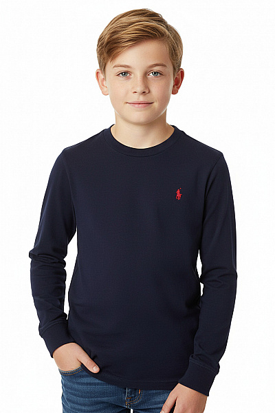 Ralph Lauren Dětské Chlapecké Tričko Dlouhý Rukáv Námořnická Modrá Klasické Vel. 130 Cm