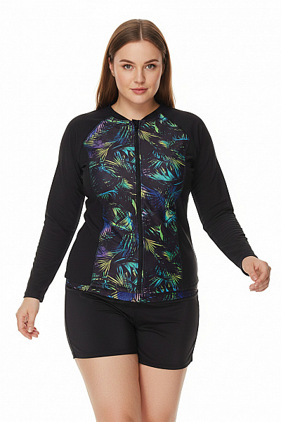 Grace Karin Dámský Komplet černé S Potiskem Palmových Listů Velikost M