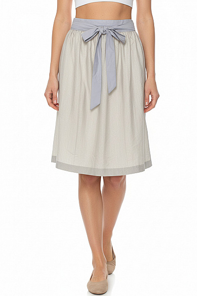 Dámská Viskózová Sukně Midi Světle Béžová Průsvitná S Mašlí Vel. 36