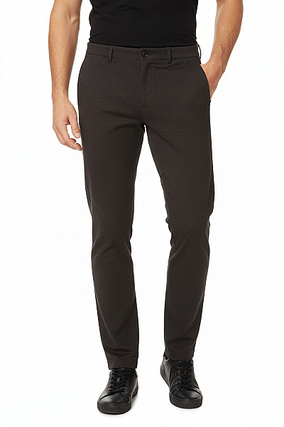 Bugatti Pánské Bavlněné Tmavě šedé úpletové Ležérní Rovné Kalhoty S Knoflíky Velikost 42