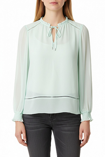 MARCCAIN Dámská Halenka S Dlouhým Rukávem A Mašlí Velikost XL