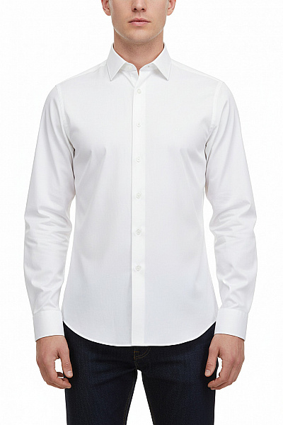 MICHAEL KORS Pánská Bavlněná Košile Bílá Elegantní Business Slim Fit S Dlouhým Rukávem Vel. 40