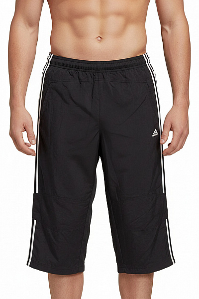 ADIDAS Černé Sportovní Tříčtvrteční Tepláky S Pruhy Na Boku Vel. S