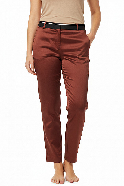 By Malene Birger Dámské Elegantní Lesklé Rovné Kalhoty S Kapsami Vel. 42