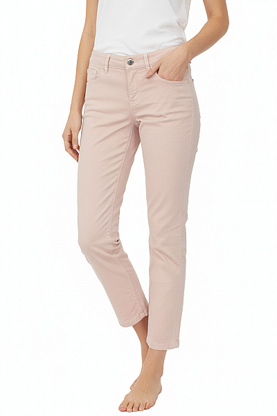 COMMA Dámské Růžové Plátěné Kalhoty Ležérní S Kapsami Rovné Nad Kotníky Vel. 36