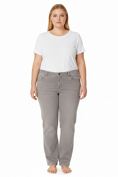 BRAX Dámské Bavlněné šedé Džíny Rovné Volnočasové S Kapsami Velikost 30