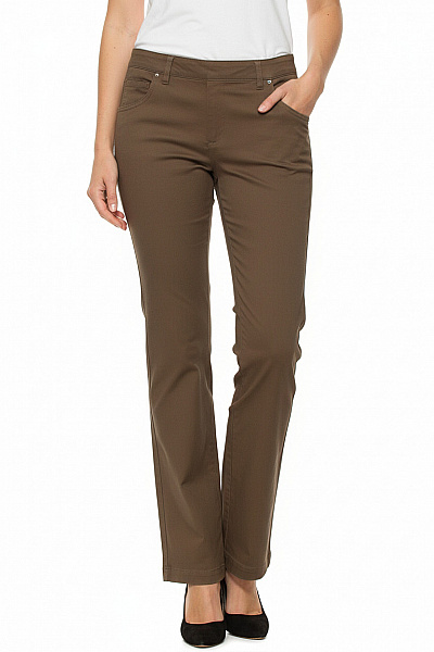 MANGO Dámské Hnědé Plátěné Rovné Volnočasové Chinos S Kapsami Velikost 34