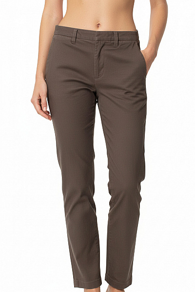 Hope Dámské Hnědé Látkové Rovné Kalhoty Ležérní S Kapsami Velikost 36