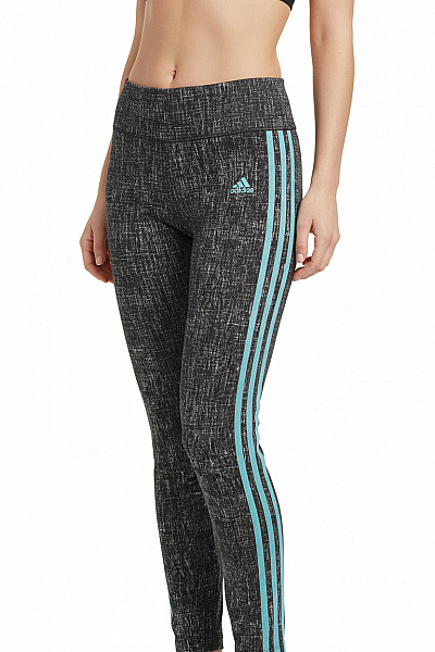 ADIDAS Dámské Sportovní Legíny S Potiskem A Pruhy Na Cvičení Vel. XXS