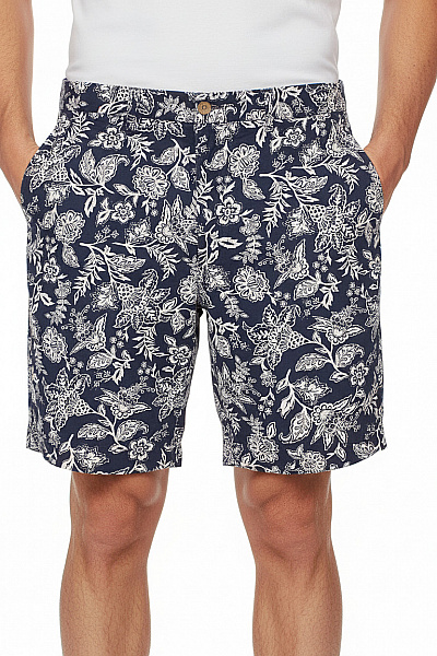 Ralph Lauren Bavlněné Kraťasy Modré Květinové Vzorované Volnočasové Ležérní S Kapsami Velikost XL