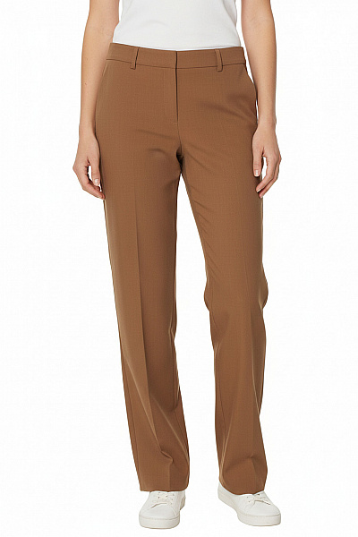 Marella Dámské Hnědé Polyesterové Oblekové Rovné Kalhoty Elegantní Business Velikost 42