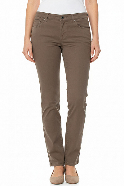 BRAX Dámské Hnědé Plátěné Volnočasové Rovné Kalhoty S Kapsami Vel. 40