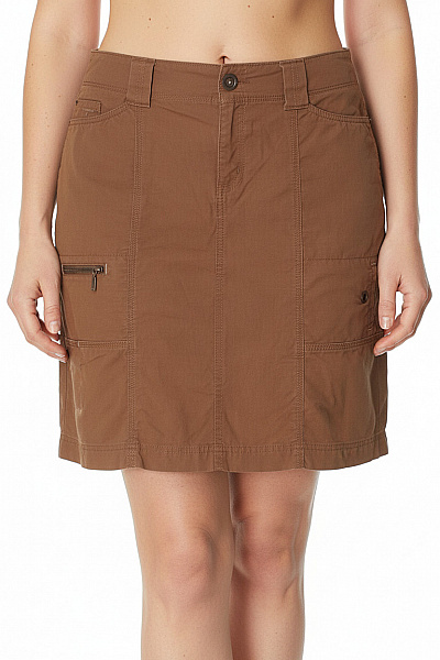 EDDIE BAUER Bavlněná Hnědá Cargo Mini Sukně Outdoorová Se Zipem Velikost 6