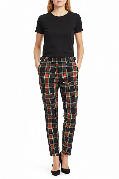 Gap Dámské Kostkované Kalhoty Tartanové S Páskem Rovné Velikost S