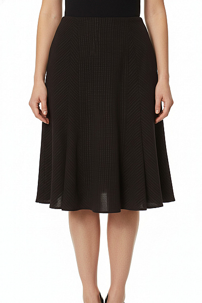 Next Dámská Polyesterová černá Vzorovaná áčková Rozšířená Sukně Ke Kolenům Elegantní Vel. 12