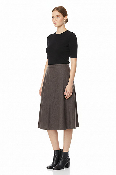 GANT Vlněná Hnědá Midi Sukně Podzimní Zimní Business Rozšířená Velikost 40