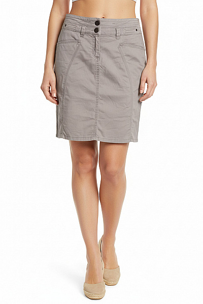 Dámská Bavlněná Pouzdrová Sukně Krátká Béžová Jednobarevná S Kapsami Vel. 38