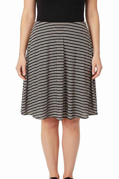 ZARA Dámská Polyesterová Pruhovaná Krátká áčková Sukně S Pružným Pasem Vel. S