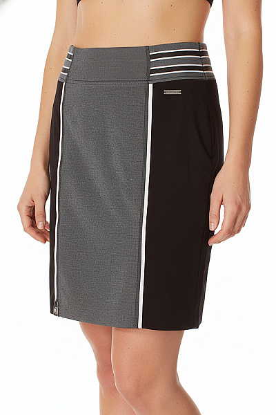 Sportalm Dámská Sportovní šedá černá Sukně Krátká Pouzdrová S Rozparkem Velikost 38