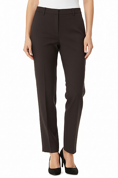 BRAX Dámské Oblekové Kalhoty Rovné Tmavě Hnědé Elegantní Business Vel. 36