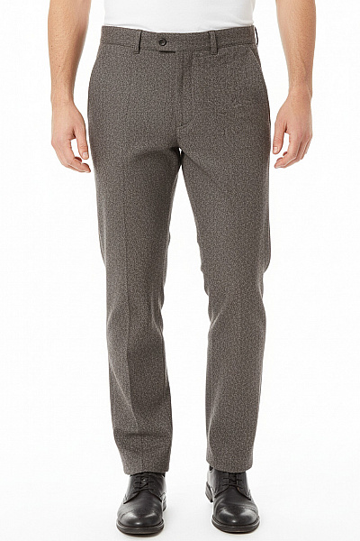 BRAX Pánské Vlněné Hnědé Volnočasové Rovné Kalhoty S Kapsami Vel. L