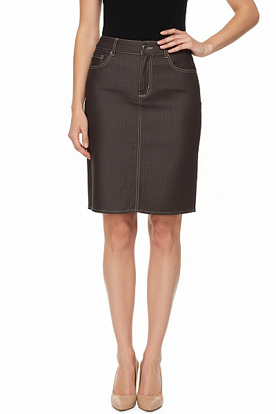 Windsor. Dámská Pouzdrová Hnědá Džínové Sukně Ke Kolenům Business Vel. 36