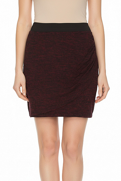 ZIZZI Dámská Pouzdrová Sukně Polyakryl úzká řasená Tmavě červená Velikost S