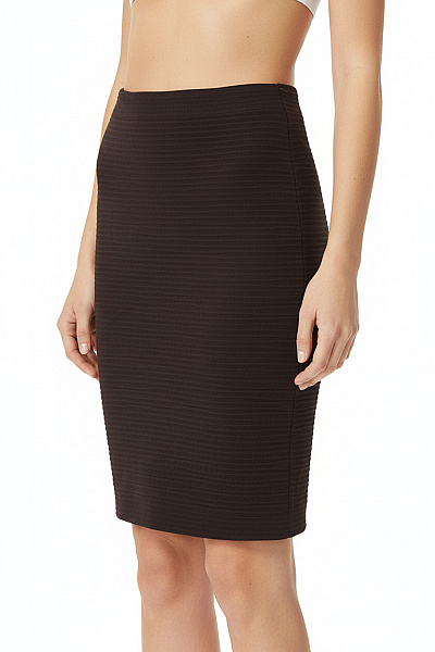 Dámská Pouzdrová Sukně Polyamidová černá žebrovaná Elegantní Business Velikost S/M