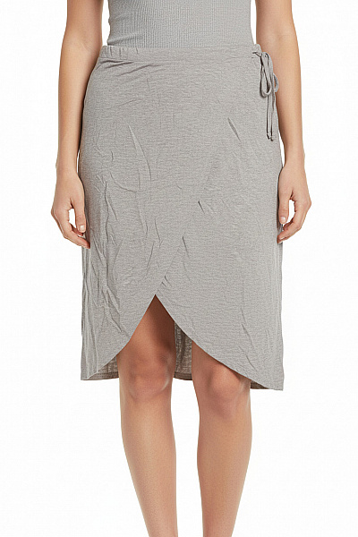 Asos Dámská šedá Letní Zavinovací Sukně S Rozparkem Velikost 36