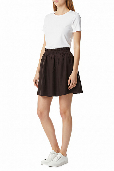 ZARA Dámská Hnědá Krátká Nabíraná Sukně S Gumou V Pase Vel. S