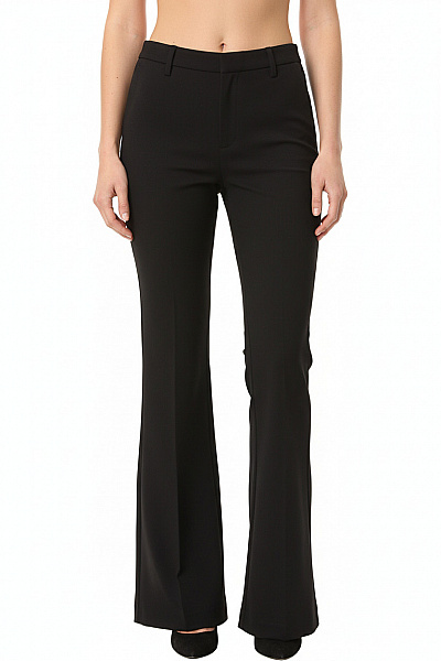 MANGO Dámské černé Zvonové Kalhoty S Vysokým Pasem Elegantní Velikost 34