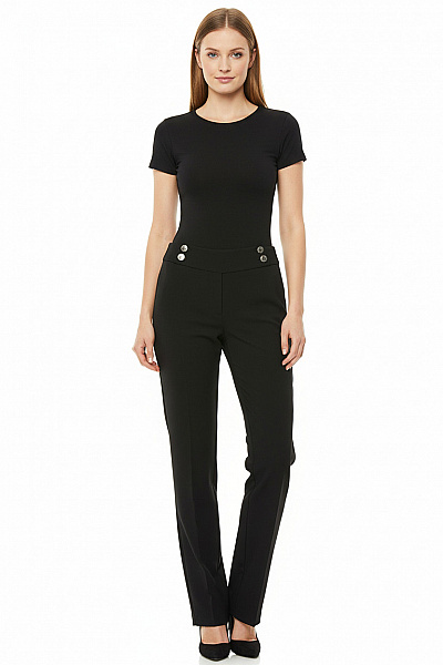 Esprit Dámské černé Polyesterové Oblekové Rovné Kalhoty Elegantní Velikost 38