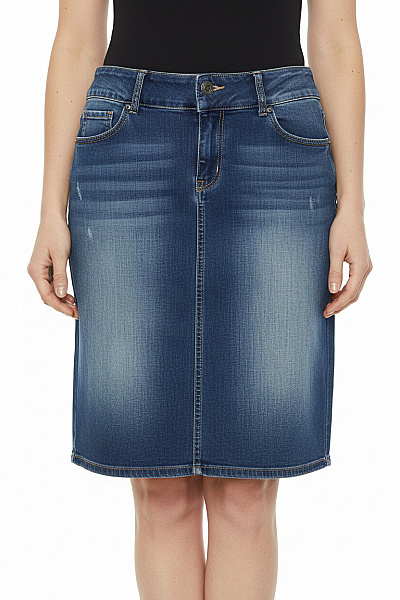 Esprit Dámská Bavlněná Pouzdrová Džínová Sukně Midi Tmavě Modrá Vel. 29