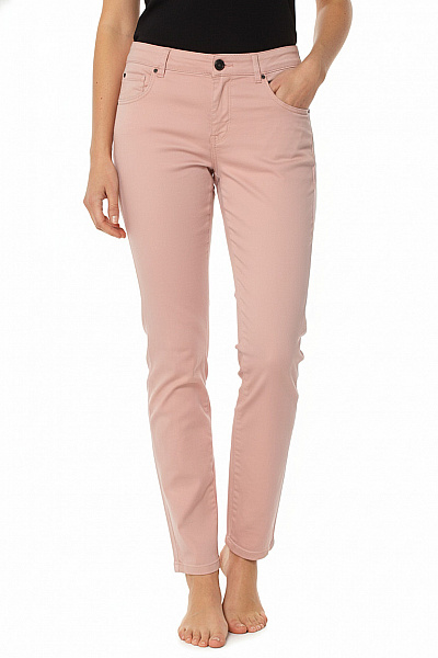 COMMA Dámské Růžové Chinos Kalhoty Ležérní Rovné S Kapsami Vel. 40