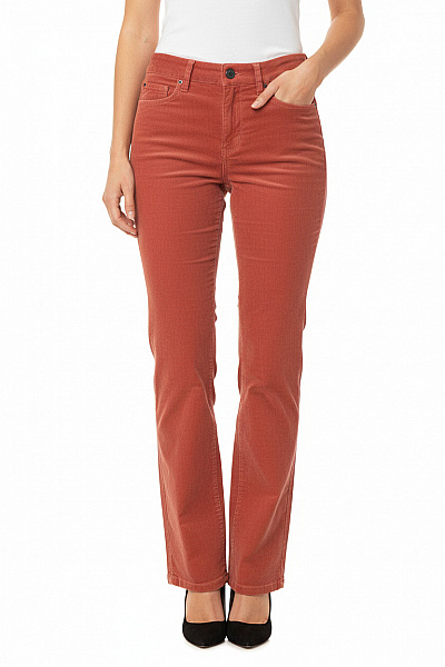 J.CREW Dámské Manšestrové Bavlněné Kalhoty červené Rovné Ležérní S Kapsami Velikost M