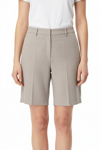 MANGO Dámské Elegantní Kraťasy Béžové Lněné S Kapsami Moderní Velikost 42