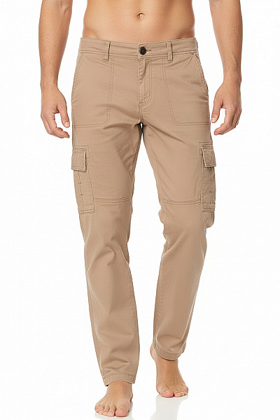 Hollister Bavlněné Cargo Kalhoty Béžové Volnočasové S Kapsami Rovné Velikost 24