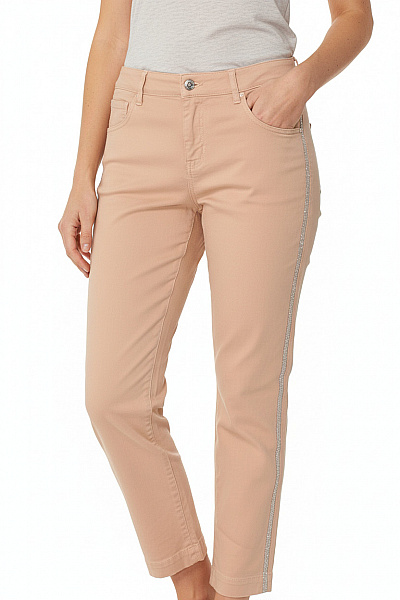 Pinko Dámské Bavlněné Kalhoty Béžové S Lampasem Volné Ležérní Jarní Velikost 30