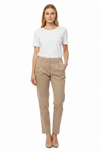Marc O´Polo Dámské Béžové Plátěné Kalhoty Volnočasové Rovné S Kapsami Vel. EU 36